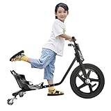 Donened Barntrehjuling, Drift Trike, justerbar balanscykel för barn från 6 barn, drivbil, trehjulig cykel (Black Lightning)