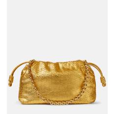Loewe Flamenco fringed metallic leather clutch - gold - One size fits all