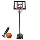 NAIZY Basketkorg 305 cm, minibasketkorgar med stativhjul, utomhus, basketkorg, 135–305 cm, justerbar höjd, basketställ, basketring, set, basketanläggning för barn och vuxna