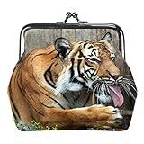 Myntplånböcker Små plånböcker,Zoo djurporträtt Tiger,Byt handväska nyckelhållare förvaring för kvinnor