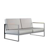 Röshults - Garden Easy Sofa 2 Frame, Anthracite, Nature Grey, Sunbrella Fabric - Utomhussoffor