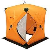 145 x 145 x 165 cm termisk stuga fisketält 210D oxford bärbart tält för 1–2 personer parker bakgårdar isfiske picknick (orange)
