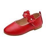 Lysande skor damer enkel baby flicka dans barn barn prinsessa student fasta mjuka skor blomma babyskor baby sportskor äkta läder, röd, 23 EU