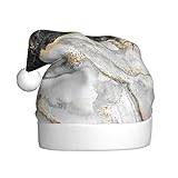 QQLADY Svart vit guldfolie marmor tomteluva för vuxna julhatt jul högtid hatt för nyår festtillbehör
