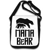 Mama Bear Grizzly grafisk axelväska vit, Vitt, En Storlek