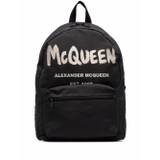 Alexander McQueen - Metropolitan mönstrad ryggsäck med graffititryck - herr - Tyg - one size - Svart