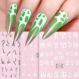 SHEIN 3 Sheets American Flame & Line Pattern Self-Adhesive Nail Stickers Suitable For Women And Girls