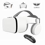 VR-set Virtual Reality VR för telefon, trådlöst Bluetooth VR-headset VR-glasögon 110° FOV, stöder 4,7–6,2-tums mobiltelefon, kompatibel med Android iOS iPhone 13 12 11 Pro Mini X R S (vit)