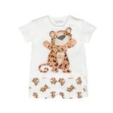 Dolce & Gabbana Kids - leopardmönstrad sparkdräkt - barn - bomull/pvc - 6-9 - Vit