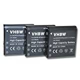 3X vhbw Li-Ion batteri 950 mAh (3,6 V) lämplig för kamera DXG DXG-534V, DXG-532V, DXG-535V, DXG-556V HD, DXG-556V, DXG-566V HD som DXG PAC-0040.