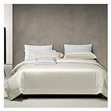 White Gray 2000TC Pima Cotton Bedding Sets Duvet Cover Bedsheet Pillowcase 4pcs,Set med täcke