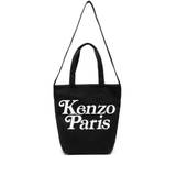 Kenzo, Väska, Herr, Svart, ONE Size, Bomull, Canvas Bum Bag med Logo Print