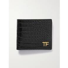 TOM FORD - Croc-Effect Leather Bifold Wallet - Men - Black