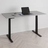 Höj och sänkbart skrivbord, 2 motorer, digital, svart stativ, grå bordsskiva 120x60 cm