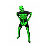 Adult Glowing Skeleton Morphsuit Costume - Plus