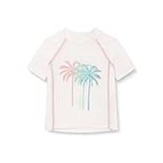 UV-skydd bad t-shirt, Ecru kort palmer, 122/128 cm