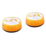ALL FOR PAWS - Cat Bowl Heavy Base Orange x 2