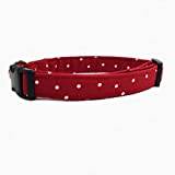 Red Dot Dog Collar and Bow Tie Leash Cotton Collar for Pets-E, L