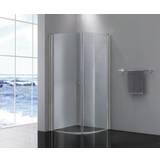 Prisma Picto duschhörn, 80x100 cm, klart glas, aluminium profil