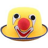Dinntty rolig clownhatt gul cirkus hatt cirkus clown hatt klänning tillbehör cosplay för kostymfester, festivaler, evenemang