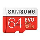 Samsung EVO Plus 64 GB micro SD-kort, UHS-I klass 10 U3, upp till 100 MB/s läsning - 60 MB/s skrivhastighet, SD-adapter plus USB SD-adapter ingår