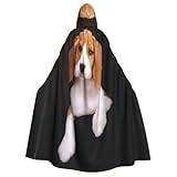 ZaKhs ovely husdjur hund beagle tryck huva kappa kvinnor cape trollkarl tunika halloween mantel cosplay kostym kappa för fest