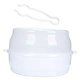 VICASKY 3 St nappflaska steriliseringsbox bärbar servishållare sterilisator för mikrovågsflaskor bröstmjölk Förvaringslåda bestickställ Desinfektionslåda bebis Mikrovågsugn magmuskler vit
