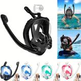 Double Tube Full Face Snorkel Mask For Adults, Anti-fog Anti-leak 180° View Sight Diving Goggles, Diving Swimming Snorkeling Equipment