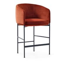Adea - Bonnet Bar 103 Chair, Black Metal Leg Removable Upholstery, Cat. 4, Opera 2 - Barstolar - Johan Ridderstråle,Mats Broberg - Orange - Metall - Röd/Orange