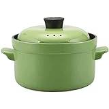 Ceramic Casserole Pot Casserole Dish With Lid With Lid Soup Pot High Temperature Heat Resistant Multifunction,4L Cooking Pot (Color : Red) (Green)