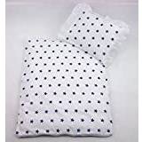 Rawstyle 4 st. Sängkläder set (vit stjärna marinblå) uppsättning barnsängkläder **Tak kudde fyllning**