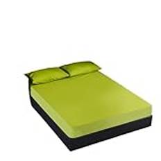 Vattentätt madrassöverdrag anti-drag vattentätt dra-på-lakan eller örngott storlek justerbart elastiskt band säng set madrassöverdrag enkel dubbel full kung (färg: Grön vattentät, storlek: Drottning