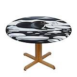 YYHHAOFA Tätningar på ismönster rund bordsduk S: Dekorativt runt bord för 40-50 tum runda bord