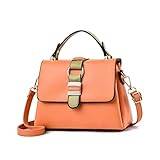 VIDENG Handväskor för kvinnor Classic Luxury Handbags Women Bags Designer Brand Famous High Quality Pu Leather Shoulder Crossbody Flap (Color : Orange)