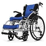 Foldable Wheelchair, Lightweight Wheelchair, Aluminum Anti-tip Setting Double Brake Disabled/Elderly Mobility Scooter, Manual Wheelchair, Ultra-Light Wheelchair