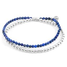 Blue Dumortierite Harmony Silver and Stone Bracelet