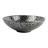 Fine Dining und Living Oxido svart porslin skål, svart, 1,36 liter, 70 mm höjd, 225 mm diameter, 4 stycken