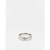 Icon Brand – Silverfärgad ring i rostfritt stål med utskuret mönster - S-M