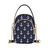 Mnsruu Anchors Navy kvinnors crossbody handväskor avslappnad kedja handväska läder axelväskor för damer, flerfärgad, En storlek