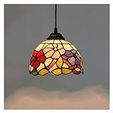 Ljuskrona 8 tums konst Morning Glory Målat glas hängande ljus Tiffany Style Pendellampa för matsalen Bardisk