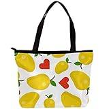 Damväska axelväska handväska tropisk frukt mango älskare mönster tryck dragkedja handväska topphandtag dragkedja väskor för gym, arbete, skola, flerfärgad, 30x10.5x39cm/11.8x4.1x15.4in