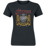T-shirt av Saxon - Lion Crest - Dam - svart