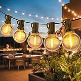 Utomhus ljusslinga LED,7,6M/25Ft 12+1 LED Globe G40 -strängljus,IP45 Vattentät splitterskyddad ljusslinga,för inomhus/utomhus,Trädgård,gård,bröllop,jul,bakgård,terrass,fest,uteplats