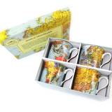 Les Trésors De Lily [N4824] - Coffret cadeau mugs porcelaine 'Globe Trotteur' multicolore (4 mugs) - 90x80 mm