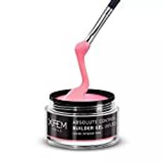 XFEM nails | UV/LED uppbyggnadsgel för nagelförlängning och modellering (50 ml, Cover Intense Pink)