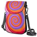 Axelväska för kvinnor, handväska, messengerväska, axelväska, abstrakt retro färgglad spiral, Colorfp302, 7.5x4.7x0.8in/19x12x2cm