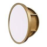 Wall Mounted 23.6inch Bathroom Medicine Cabinet With Mirror Round Wall Mount Mirror Cabinet Space Saver Storage Cabinet Wooden Frame (Gold B)
