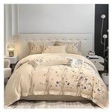 100% Egyptian Cotton Luxury Bedding Set Butterfly Embroidery 100% Cotton Duvet Cover Set Flat Sheet Fitted Sheet Pillowcases,Set med täcke