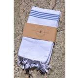Hamam handduk White with Royal Blue stripes