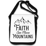 Atspauda Faith Can Move Mountains axelväska vit, Vitt, En Storlek
